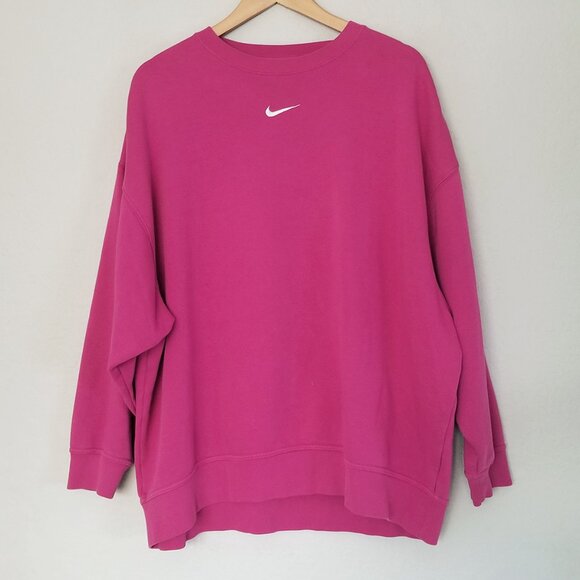 Nike Women's S Phoenix Fleece Oversized Crew-Neck Sweatshirt Fuchsia Pink $70 - Picture 4 of 16